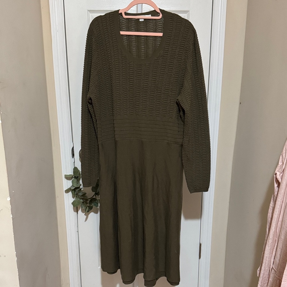 Boden Olive Long Sleeve Dress